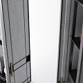 Elegant Modern Storage Display Cabinet With Glass Doors Metal Frame And Shelves
