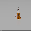 High Quality Orange Wooden Violin With Red Bow For Music Performance Equipment