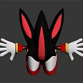 Shadow the Hedgehog Character with Black Red Stripes White Gloves Red Shoes and Outstretched Arms