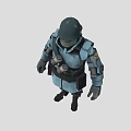 Machine Soldier Machine Warrior Game Character Cartoon Soldier Hand-painted Soldier Armored Soldier Armored Warrior Game Soldier Low Face Number Low Model Simple Model Cartoon 3d model