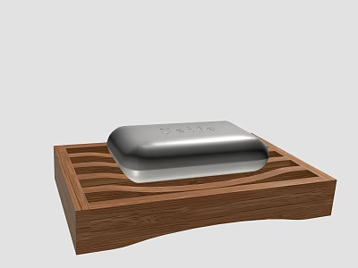 Natural Bar Soap On Wooden Soap Holder For Daily Washing Needs 3d model