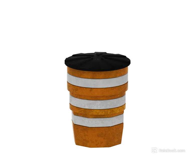 Stylish Orange Silver Striped Hinged Door With Modern Design Features 3d model 