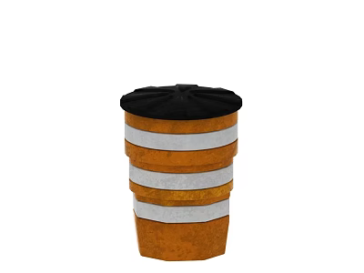 Stylish Orange Silver Striped Hinged Door With Modern Design Features 3d model