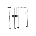 Modern Black Metal Chandelier With Circular Shades For Contemporary Interior Design