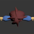 3D Animated Character With Reddish Brown Hair Purple Eyes Blue Sweater And Outstretched Arms