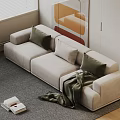 modern three-seat sofa double sofa 3d model