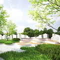 Park Landscape Garden Trail Landscape 3d model