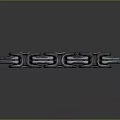 Metallic Chain With Connected Links On Black Background And Reflection 3d model