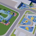 Colorful Children's Play Area Design With Multiple Play Zones And Fun Facilities