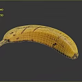 Ripe Yellow Banana With Natural Brown Spots On Dark Reflective Surface