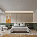 Modern Hotel Room With King Bed Smart TV Large Windows Mountain View And Patterned Carpet