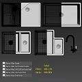 Modern White Ceramic Wash Basin With Double Bowl Faucet And Various Designs