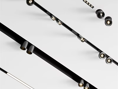 Modern Black Metal Downlights And Spotlights With Sleek Design For Home Lighting 3d model