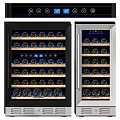 Modern Wine Cooler Designs With Glass Doors And Multiple Bottle Storage