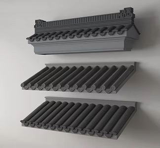 New Chinese-style Eaves Wall Tiles 3d model
