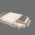 Solar Panel System With White Panels Metal Frames And Connecting Components 3d model