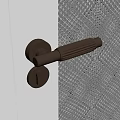 Gold Door Handle With Modern Design On White Door And Gray Woven Texture