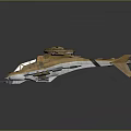 Yellow Futuristic Aircraft With Two Large Rotors Streamlined Body Cockpit And Weaponry
