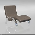 Modern Minimalist Brown Leather Single Chair With Silver Metal Frame Design