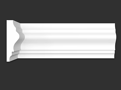 Decorative White Architectural Component With Elegant Curved Design And Smooth Trim 3d model