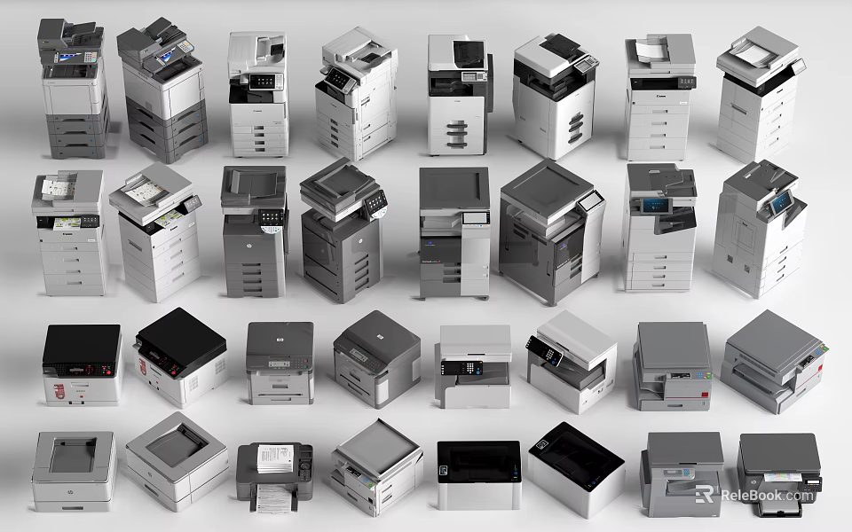 Essential Modern Office Appliances Including Printers Copiers Scanners And Multifunctional Devices For Efficient Workplace Operations 3d model