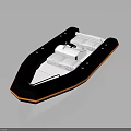 Modern Inflatable Water Boat With Black White Body And Orange Edge Open Design