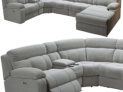 Comfortable Gray Fabric Multi Person Sofa With Soft Cushions And Corner Design For Living Room 3d model