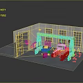 Military Vehicle Repair Workshop With Overhead Crane Tools And Gray Garage Walls