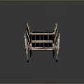 Antique Wooden Cart With Large Spoked Wheels And Rustic Wooden Structure