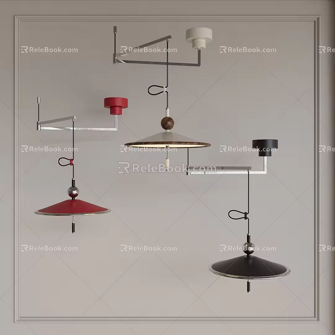 Middle Cream Log Wind Bell Rocker Chandelier 3d model