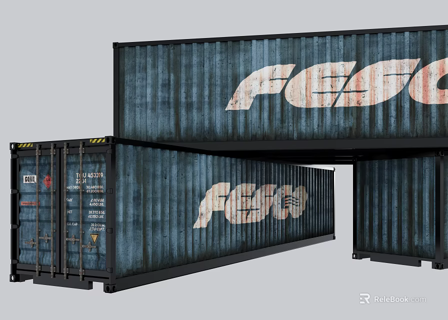 Industrial Equipment FESCO Cargo Containers For Logistics Storage With Durable Metal Structure 3d model 
