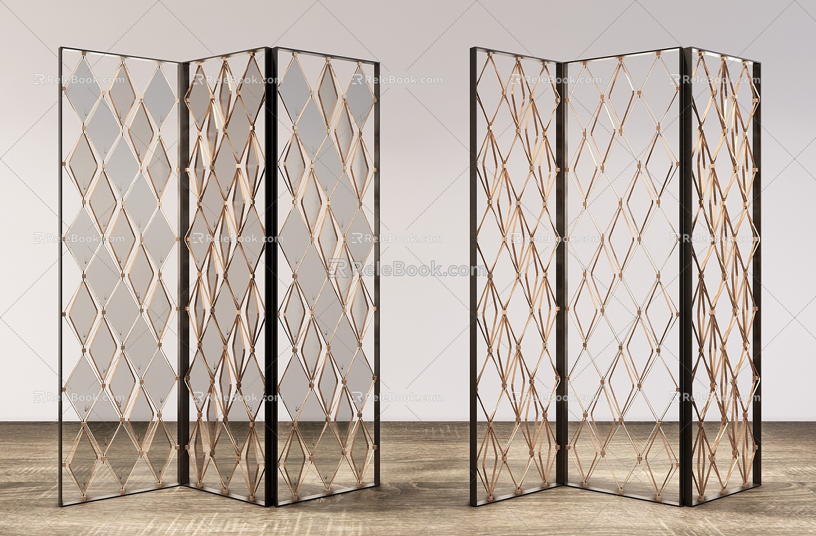 Modern screen metal lattice screen partition 3d model