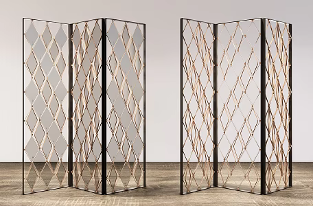 Modern screen metal lattice screen partition 3d model