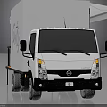 Converted White Truck With Open Platform Wooden Floor Black Railings And Retractable White Canopy