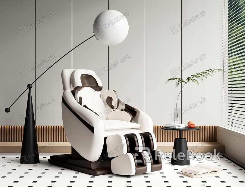 Massage chair floor lamp side table model