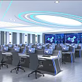 modern dispatching center production monitoring center public space 3d model