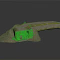 Industrial Concrete Construction Component With Metal Grid Support Frame And Green Surface
