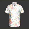 Stylish Colorful Floral Short Sleeve Shirt with Vibrant Flower Patterns for Summer