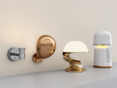 Modern Illuminated Wall Mounted And Desktop Table Lamps In Gold Silver White Styles 3d model