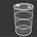 Green Military Style Metal Drum With Cylindrical Design And Rustic Surface