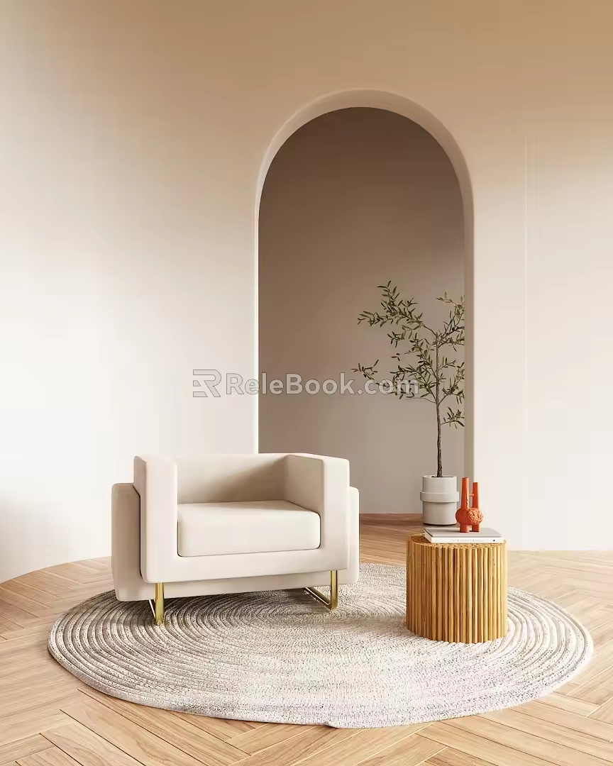 Modern single sofa 3d model