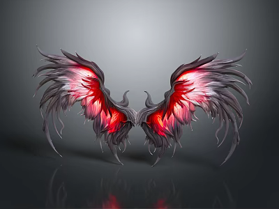 Winged Black Feather Bird 3d model Winged Black Feather Bird 3d model