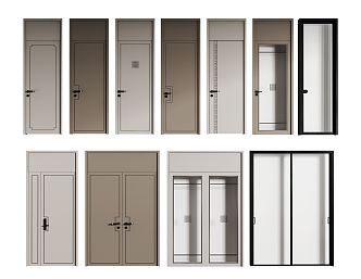 New Chinese Style Swing Door Single Door Glass Door, sliding Door, Kitchen and Sanitary Door, Anti-theft Door, Mother and Mother Door 3d model