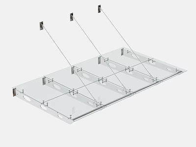 Transparent Modern Awning with Metal Frame for Ceiling Mounted Installation 3d model