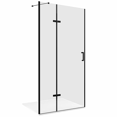 Modern Shower Sauna Design With Glass Door And Black Frame Structure 3d model
