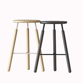 Nordic Bar Stool Bar Chair Combination 3d model