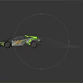 Lamborghini Sports Car With Green Translucent Cover And Glowing Accent Lines