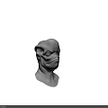 Fierce Game Film Character 3D Head Model With Detailed Facial Features And Strong Jawline