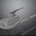 Futuristic Starship Model For Cosmic Exploration With Sleek Wings And Circular Hull