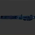 Futuristic Mechanical SciFi Weapon with Advanced Metallic Structure Detailed Components Orange Accents and Reflective Surface